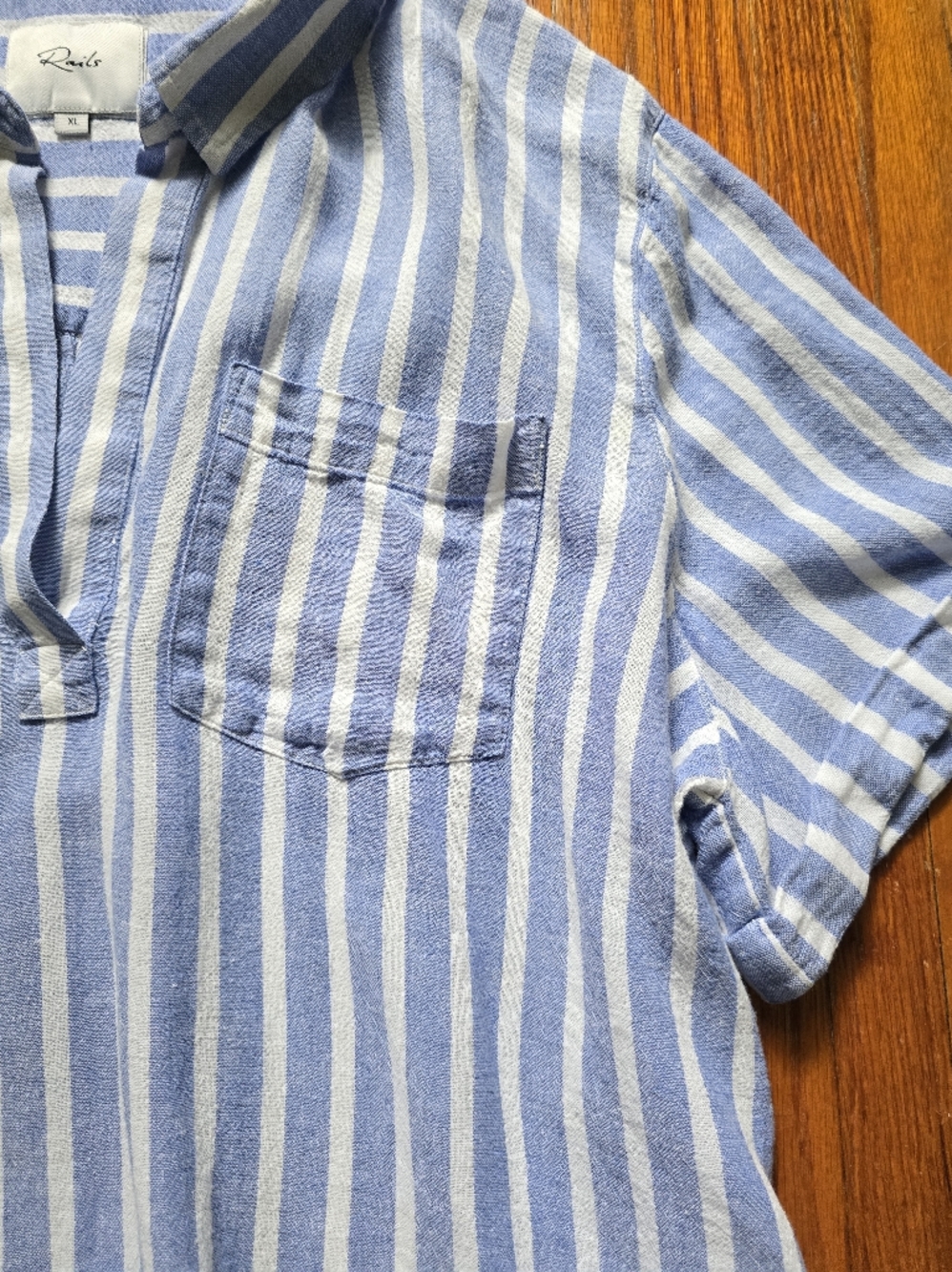 RAILS Linen Top Savannah Stripe XL Blue White Stripe - Picture 4 of 7